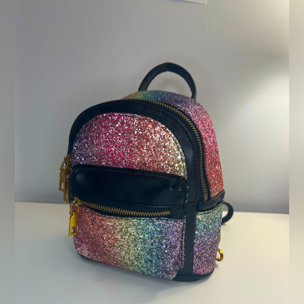 Multicolor Glitter Mini Backpack in excellent condition.